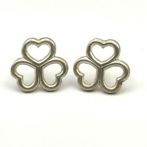 Tifffany and Co sterling silver 925 heart clover earrings